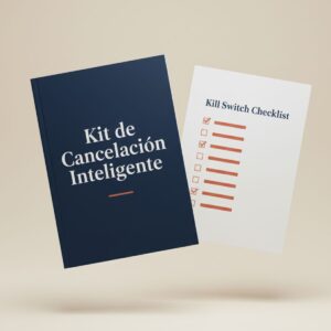 Kit de Cancelación Inteligente: Plantillas y checklists en PDF para gestionar proyectos fallidos y evitar el coste hundido. Portada del cuaderno de trabajo digital.